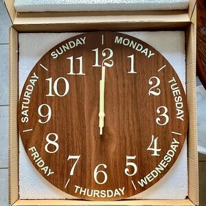 Analog Day-of-the-Week Glow-in-the-Dark 14" Wall Clock